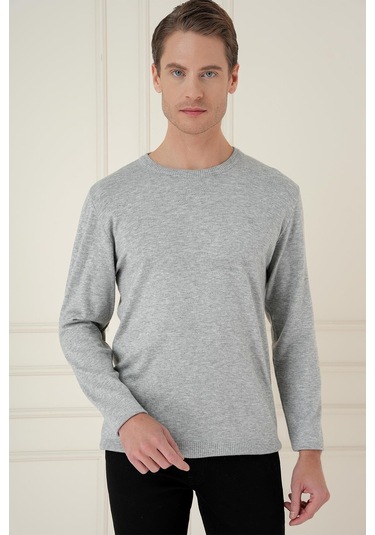 Efor Tr 875 Slim Fit Gri Klasik Triko Gri