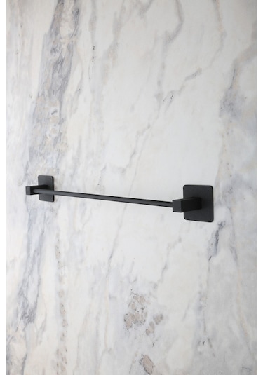 Multistore Kare Yapışkanlı Siyah Uzun Havluluk Siyah