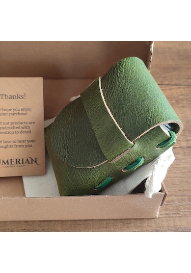Sumerian Leather Craft  Deri Sigara Kılıfı Yeşil