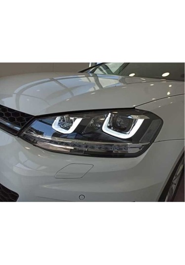 Volkswagen Golf 7 Uyumlu Yedek Parça U Led Far Silver Hareketli