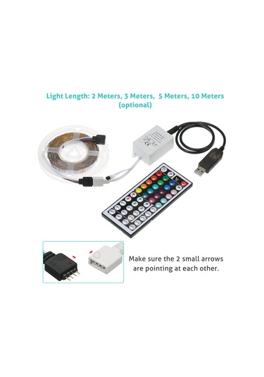 Teltree Usb Rgb Led Şerit Işık Seti - 20 Renk, 6 Mod, Uzaktan Kumandalı, Kesilebilir, Kendinden Yapışkanlı 112 Karakter Diğer