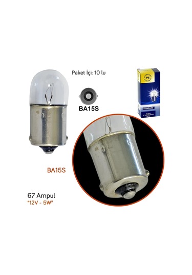 10 Adet 12v 5w 67 Ampul R5w T20