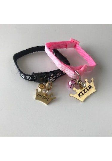 Metal Kedi Künyesi Bez Kedi Tasması