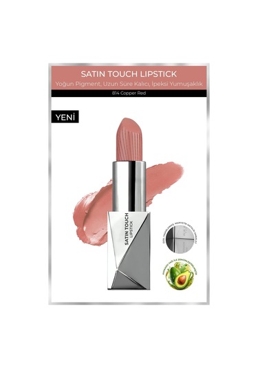 Alix Avien Uzun Süre Kalıcı Nemlendirici Pürüzsüz Etkili Yarı Mat Ruj Satin Touch Lipstick 814 Copper Red