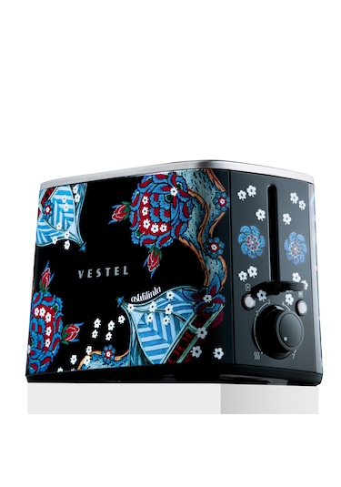 Vestel X Aslı Filinta Retro Siyah Çini Ekmek Kızartma Makinesi