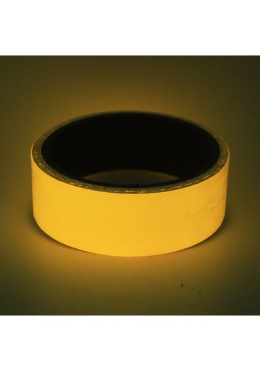 Sones Işıklı Bant Yeşil Karanlıkta Parlayan Duvar Stickerı Işıklı Fotolüminesan Bant Sahne Ev Dekorasyonu, Boyut: 1cm X 3m Sarı Işık