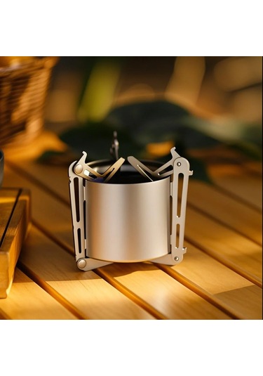 Neevoyu Titanium Outdoor Camping Stove With Adjustable Stand - Liquid/solid Fuel Compatible, Includes Fire Extinguishing Lid, Portable Hiking Cookware Çok Renkli