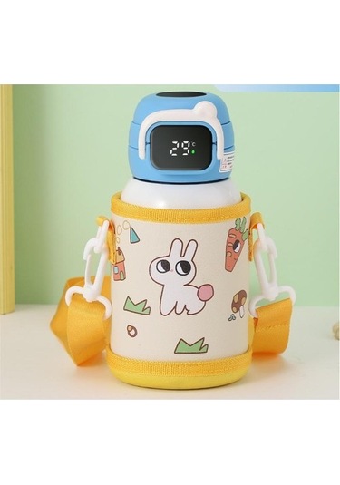 Clothing Finds Kare Kapaklı Karikatür 316 Paslanmaz Çelik Akıllı Termos Kupa 500ml Tue7n7 Turkuaz