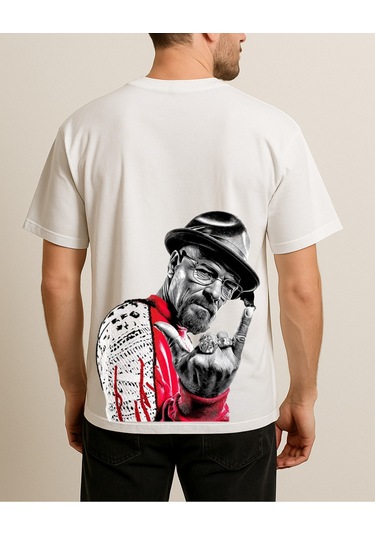 Hugo Boss Heisenberg Baskılı T-shirt Beyaz