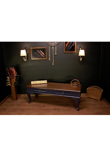 Wooding 100 Cm Masif Ceviz Lacivert Tv Ünitesi