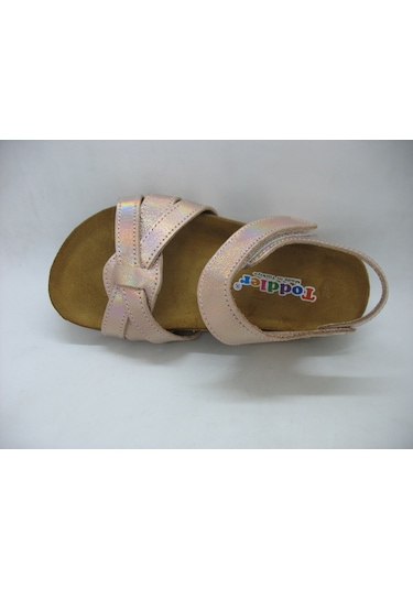 Toddler 390 Pembe Deri,anatomik Mantar Taban Üç Bantlı Sandalet 2 Pembe