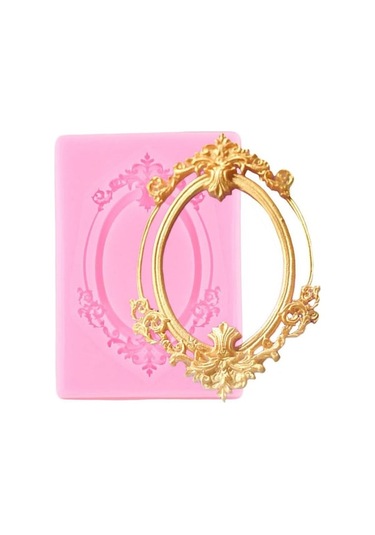 Novahub Mavi Dıy Ayna Çerçevesi Fondan Kek Dekorasyon Araçları Çikolatalı Kek Silikon Kalıplar Mutfak Pişirme Kalıpları Mavi