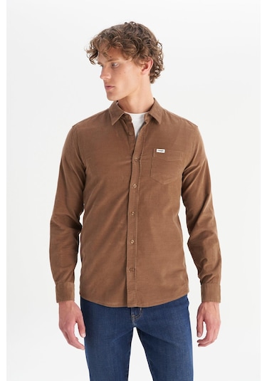 Wrangler Erkek Kadife Gömlek Camel Camel