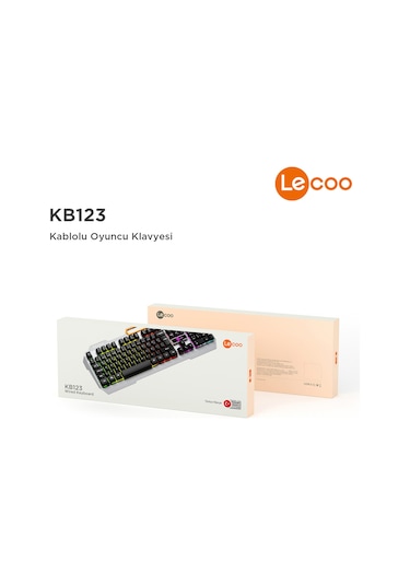 Lecoo KB123 USB Kablolu Rainbow Efektli Gaming Türkçe Q Klavye