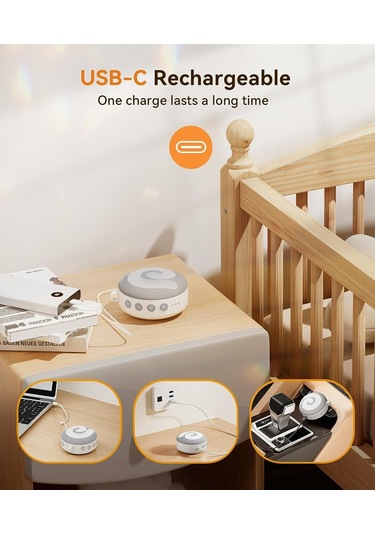 Dreamegg D11 Gece Işığıyla Uyuyan Bebekler İçin Beyaz Gürültü Makinesi