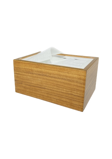 Mimoza Ahşap Masaüstü Yatay Peçetelik Afrika Ceviz 24 Adet