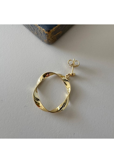 Masaliko Sallantılı Gümüş Küpe Ms3180, 925 Ayar Gümüş Altın