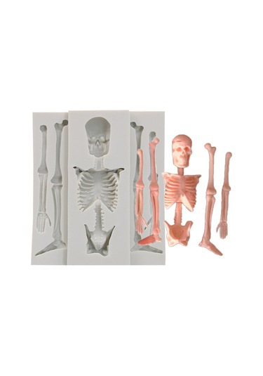 Gatherco Kafatası İskeleti Çikolata Silikon Kalıpları 3d İskelet Kemik Silikon Kalıp Şeker Kurabiye Yapımı İçin Kendin Yap Pişirme