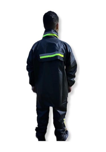 Geborgenheit Reflektörlü Cepli Motorcu Kalın Motosiklet Yağmurluk