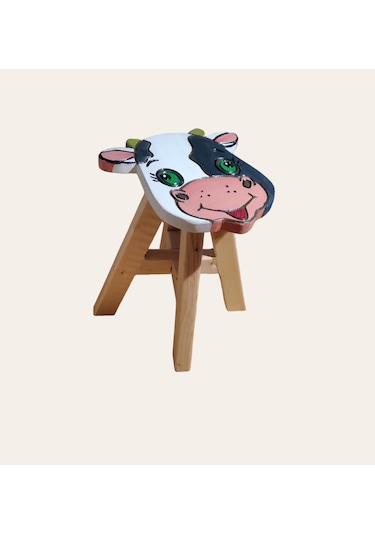 Sevimli El Yapımı Ahşap Çocuk Taburesi