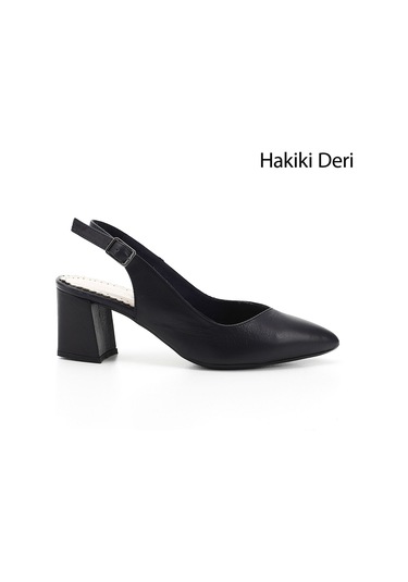 Gönderi R Kadın Lacivert Antik Kalın Topuklu Arkası Açık Hakiki Deri Ayakkabı Gyza13424118 Lacivert