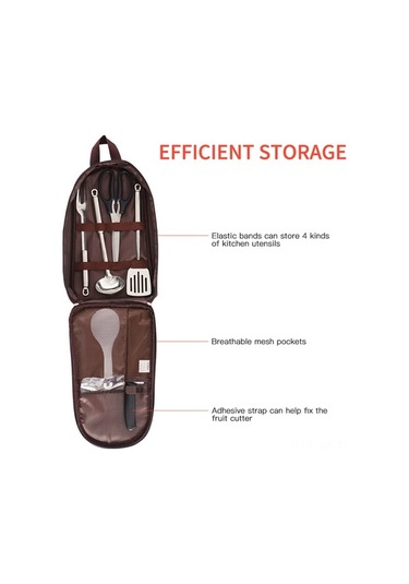 Pazly Taşınabilir Pişirme Aletleri Düzenleyici Çantası Dış Mekan Bbq Kamp Mutfağı Depolama Çok Renkli