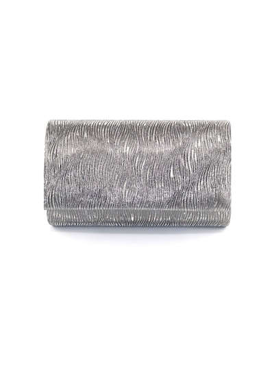 Lazer dalgalı kumaş. Platin abiye çanta. Kadın abiye çanta Abiye çanta platin. Metalik davet çantası