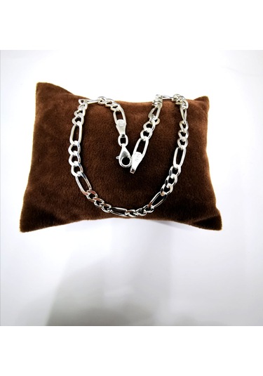 Omar Silver Erkek Figaro Gümüş Bileklik 4,4 Mm