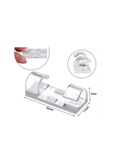 Kablo Sabitleyici Klipsler 20 Adet Kablo Düzenleyici Duvar Fayans Cam Kablo Tutucu Yapışkanlı Klips 5256 Çok Renkli