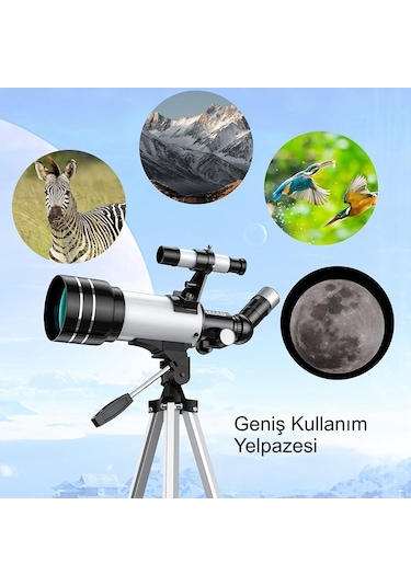 Hymark Astronomik 150x Teleskop 70/300mm Mercek Gece Görüş Uzay Doğa Gözlem