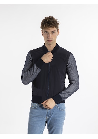 Zegna Erkek Mont Zg96N048 Lacivert-Gri Lacivert - Gri