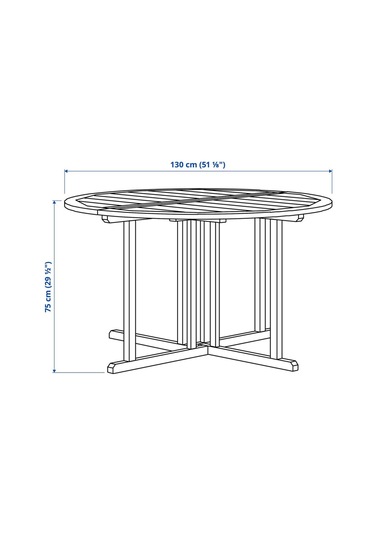 Yemek Masası, Açık Kahverengi, 130 Cm Balkon,teras,bahçe Masa Ahşap Yuvarlak Kahverengi