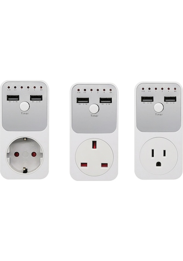 Wezone Eu Standartlı Zaman Kontrollü Usb Çevirici: 2.1a Usb Portlu, 16a Yük Kapasitesi, Akıllı Elektrikli Cihaz Gönüllüsü