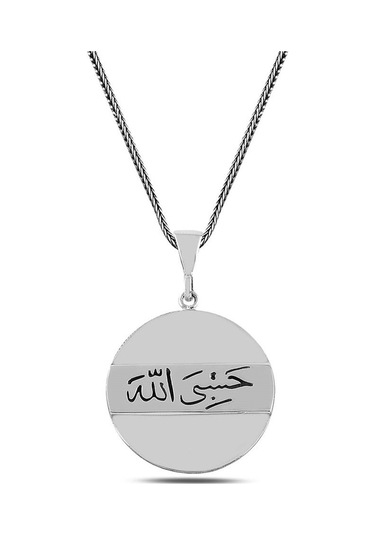 Takılingo 925 Ayar Gümüş Hasbiyallah Fekeli Model Erkek Kolye Gümüş
