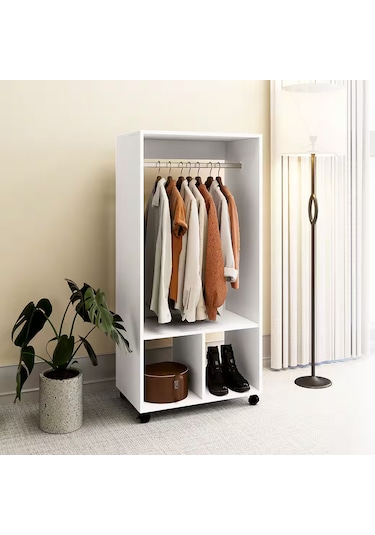 Yori Giyinme Dolabı - Çok Amaçlı Dolap - Gardırop 60 Cm Beyaz
