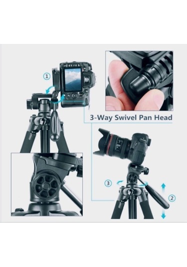 Cep Telefonları İçin Bluetooth Kumandalı Çantalı 175cm Tripod