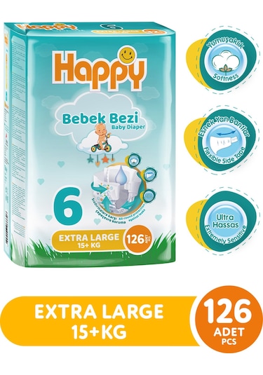 Happy Bebek Bezi Extra Large 6 No 126 lı