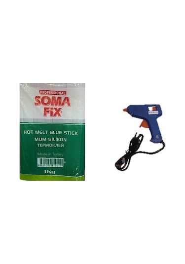 1 KG Somafix İnce Şeffaf Mum Silikon 7.4x300 MM + 20 W Tabanca