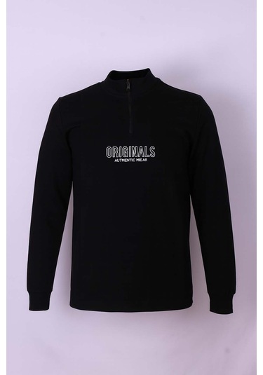 Trender Siyah Erkek Sweatshirt Siyah