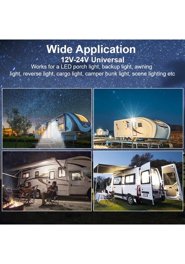 Boatshop1 Siyah 12v 24v Led Karavan Duvar Lambası Çok Renkli Abs Dış İç Aydınlatma Rv Veranda