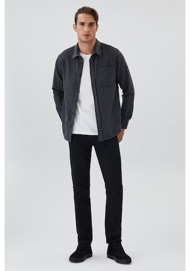 Lee Cooper Harold Erkek Dokuma Uzun Kol Gömlek Antrasit-15326 Antrasit