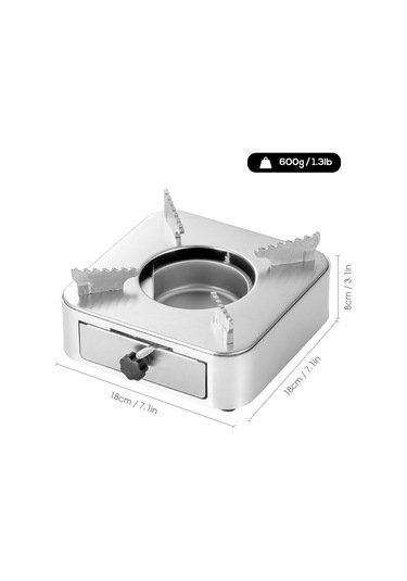 Kosona Altın Renkli Çekmeceli Alkol Ocağı - Aluminyum Ve Paslanmaz Çelik Malzeme İle Isıtma Aleti Altın