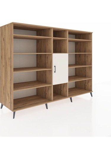 Kronos Dolap 12 Raflı Tek Kapaklı 220x59x163 Çam-aytaşı/çam Çam-aytaşı/çam