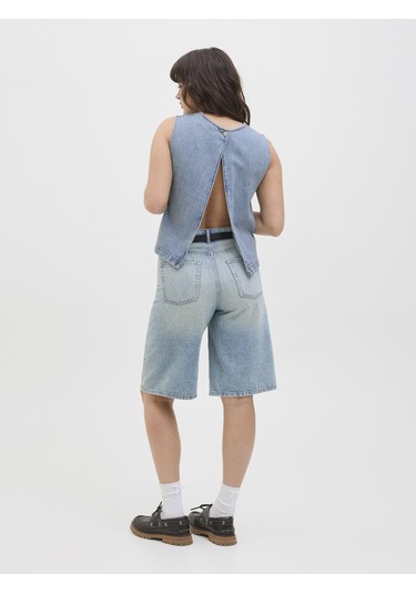 Jack & Jones Kadın Sirt Detayli Denim Bluz - Dora - 12277036 Light Blue Denim