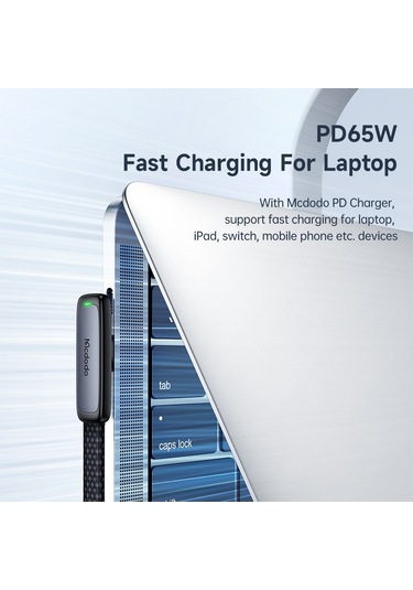 Mcdodo Ca-3361 1.8m Mdd Tip-c-tip-c Tip 3.25a Pd65w Dirsek Şarj Kablosu Örgülü Veri Kablosu-