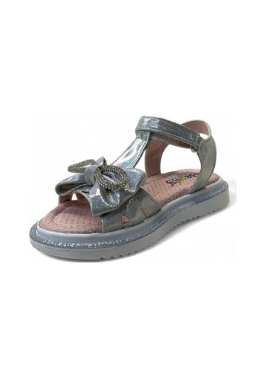 516 Kız Çocuk Okul Öncesi Taşlı Sandalet Gümüş