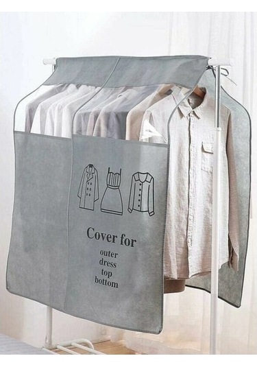 Didadodo Elbise Askısı İçin Korumalı Kapak, Açık Gri 90-110cm Elbise Askısı İçin Koruyucu Kapak Açık Gri