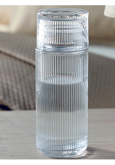 El Yapımı Cam Başucu Sürahisi, Bardaklı Cam Sürahi