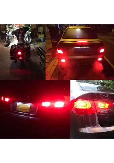 Fochsia 2pcs-氙气白 2 Adet Led Oto Lamba 3157 4157 3057 3156 54smd 3014 Ve 3smd 3030 Beyaz Kırmızı Turuncu Araç Dekorasyonu
