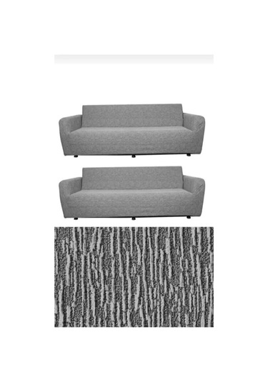 Altın Kelebek Streç Kaplama Maxi Çekyat Koltuk Örtüsü 3+3 -gri Gri